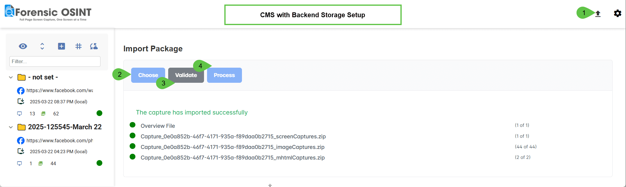 Click to view larger image Import Captures Screenshot