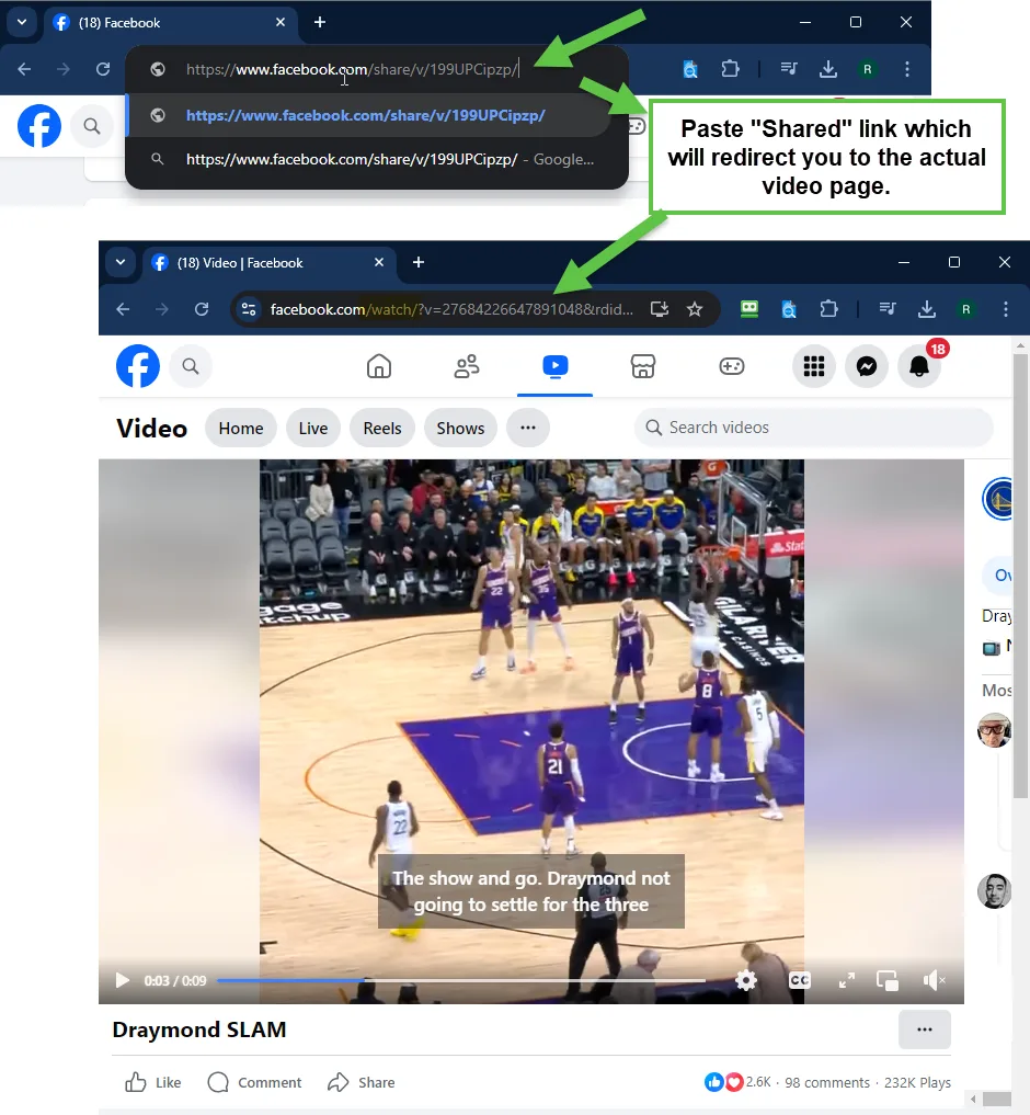 Click to view larger image Redirected Video Page Example
