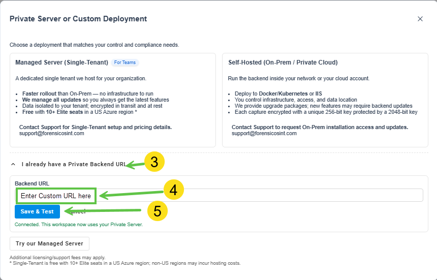 On-Prem Single Tenant Setup Step 2