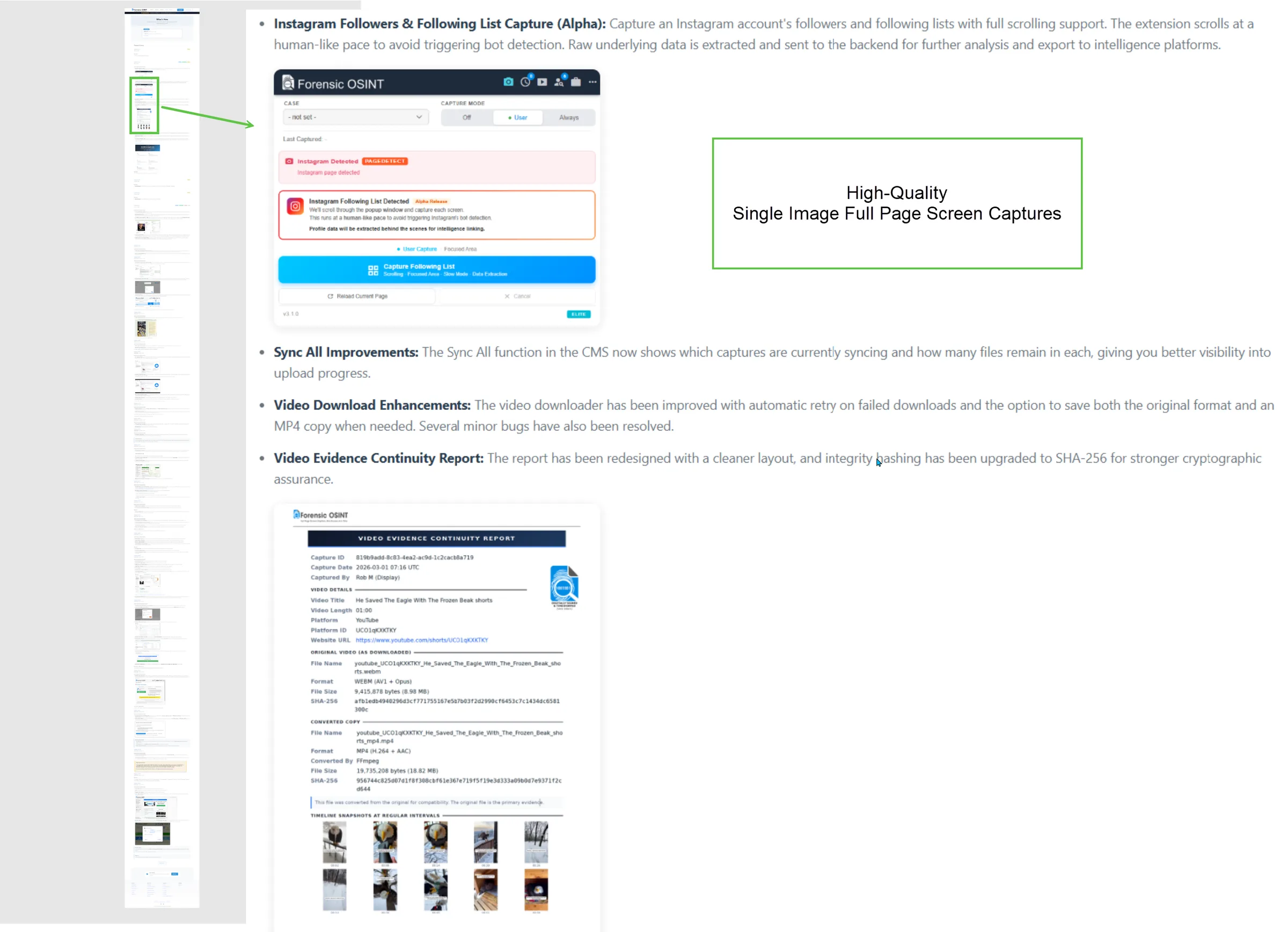 Example output of a Single Image Full Page Screen Capture
